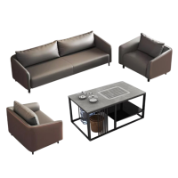 伟樽沙发组合单+单+三人位+岩板功夫茶几套
