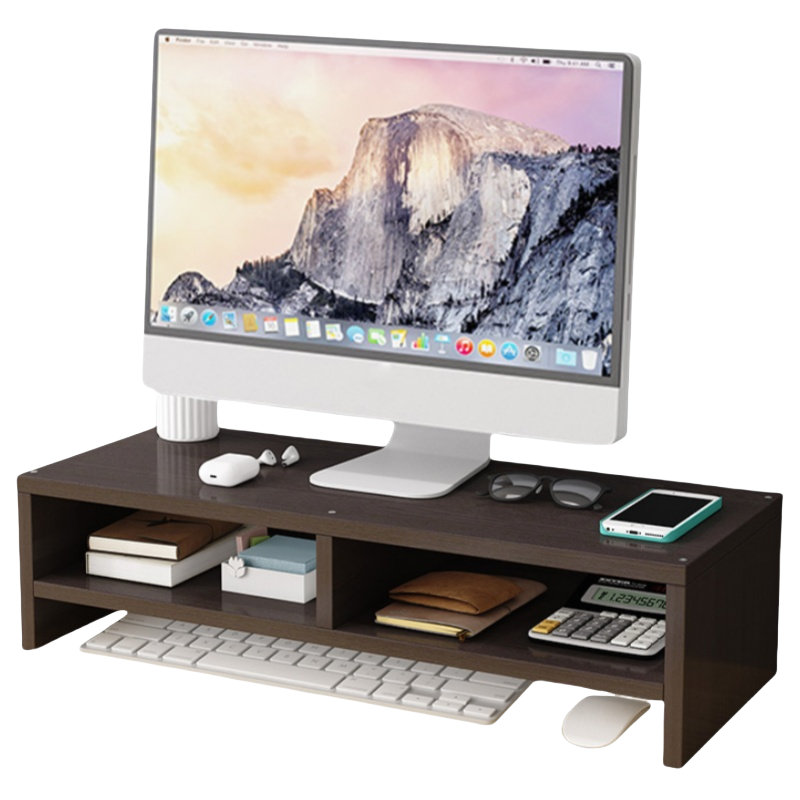 珂洋 显示器增高架 双层隔断(黑胡桃) 个