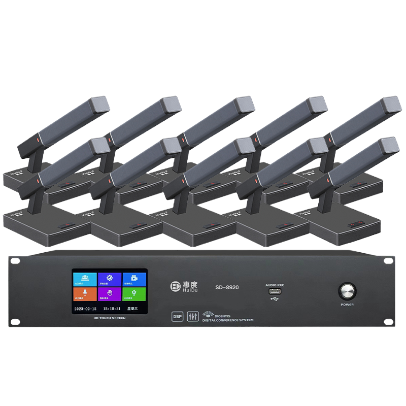 惠度(HuiDu)SD-8920S有线手拉手会议麦克风麦克风系统工程室桌面式电容方管话筒一拖八