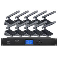 惠度(HuiDu)BK-300有线手拉手会议麦克风系统讨论型工程会议话筒桌面方管话筒一拖六