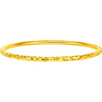 周大福爆闪碎冰冰足金黄金实心手镯女计价(工费1780)EOF1705