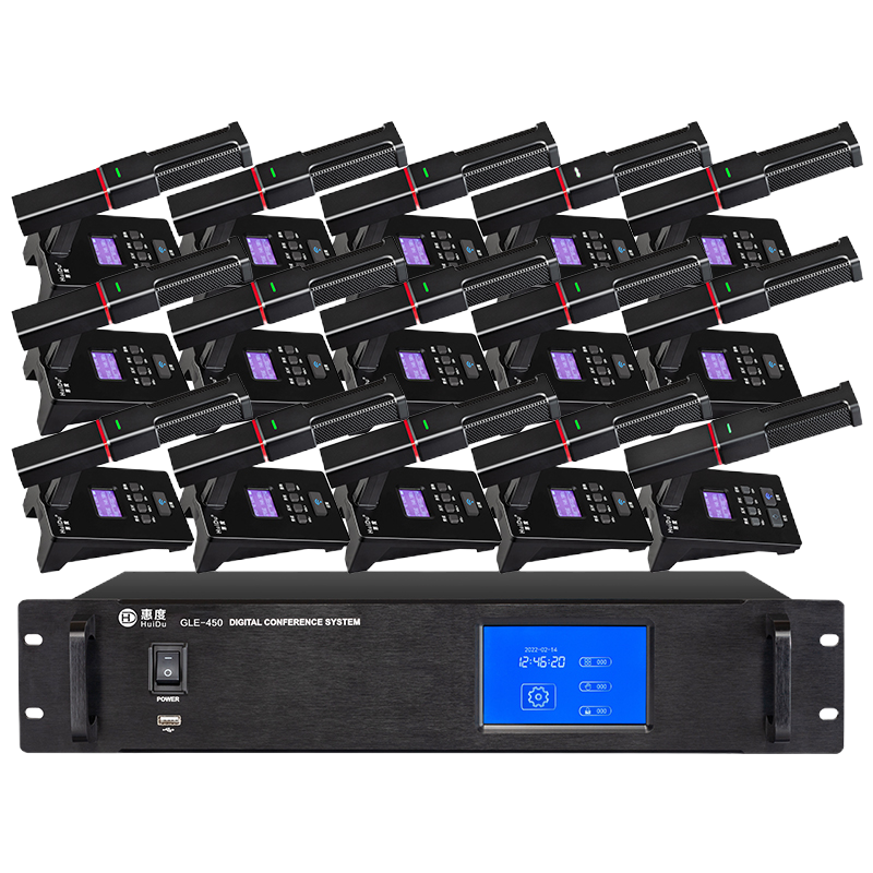 惠度(HuiDu)GLE-450S有线手拉手会议麦克风投票表决同声传译全数字环形数字手拉手方管话筒一拖六