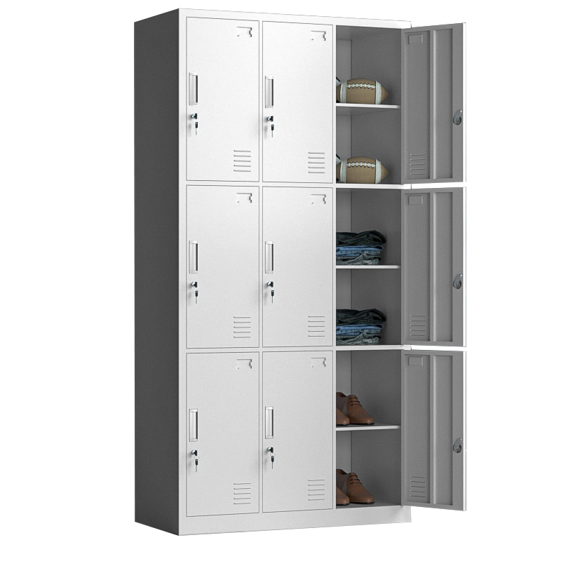 指臣钢制衣柜9门带隔板个