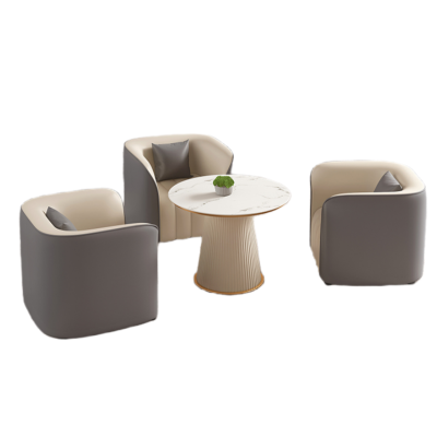 智叶舟洽谈沙发组合单人位*3+茶几84*70*72cm套