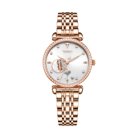 劳士顿(ROSDN)手表女士石英表精钢时尚镂空镶钻潮流三生有杏精选蝴蝶双表扣防水商务学生女表L3712