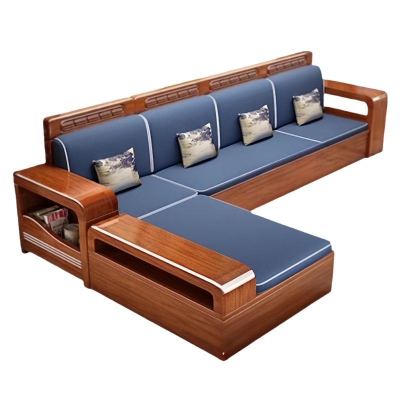 伟樽四人位实木沙发269.6*65.5*85cm+脚踏套