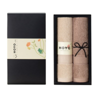 HOYO厚祐毛巾透气柔软臻品长绒棉洗脸面巾礼盒深咖色+浅咖色2508