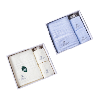 洁丽雅毛浴巾套装礼盒装三件套W0091-2/W0090-2(颜色随机)