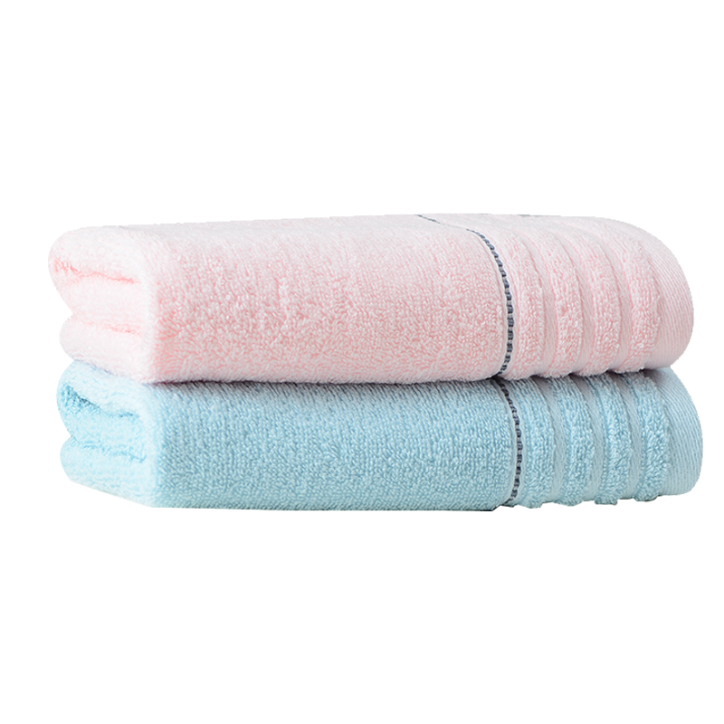 洁丽雅毛巾套装柔软如云精梳工艺素色两条装7500(颜色随机)