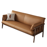 智叶舟实木沙发双人位150*73*77cm张