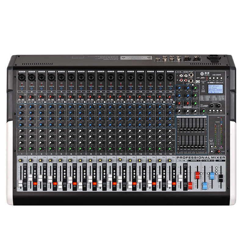 惠度(HuiDu)HD-12M专业多路模拟调音台四路编组输出调音台带录音蓝牙多功能DSP数字混响效果均衡调音器