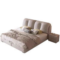 轻奢风布艺床现代简约气压储物床主卧室科技布高端软包大床双人床