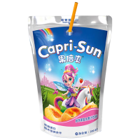 果倍爽小怪兽桃苹果汁口味饮料200ml*10袋儿童健康VC果汁整箱