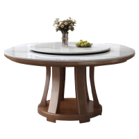 伟樽岩板实木圆桌140*140*76cm张