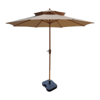 探在途 TZT5072108 户外遮阳伞庭院伞太阳伞露营摆摊伞 2.7米 双顶 卡其色