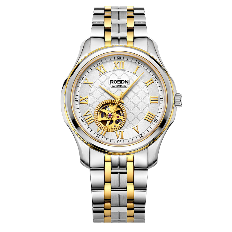 劳士顿(ROSDN)新款手表女士情侣手表男士表镂空时尚潮流钢带自动机械男表女表2099