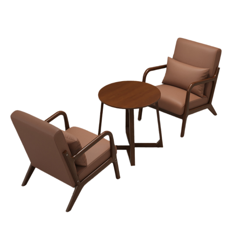 智叶舟接待沙发组合单人位*2+小圆桌套