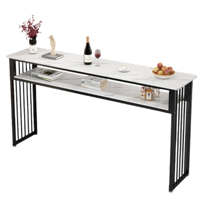 伟樽岩板长条桌双层120*40*105cm张