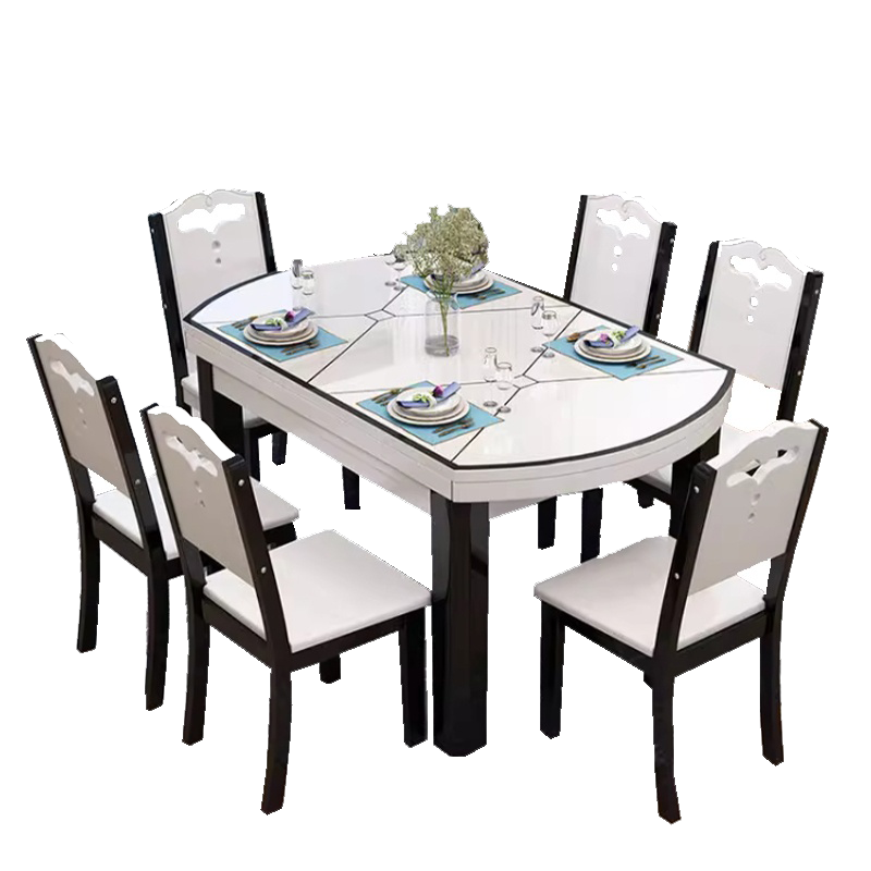 圣承启可伸缩餐桌4椅1.35m张