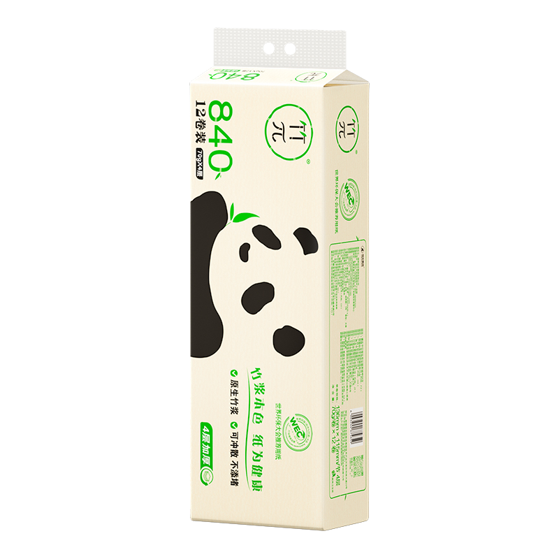 心相印卷纸竹π提装四层无芯卫生纸70g12粒ZLR070