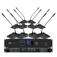 惠度(HuiDu)WH-690S专业无线手拉手会议麦克风讨论型视频跟踪大型会议室扩音系统鹅颈话筒一拖八