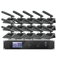 惠度(HuiDu)BA-9820无线手拉手会议麦克风视频视像跟踪系统大型会议室方管话筒一拖六