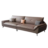 智叶舟皮质沙发四人位280*82*85cm张