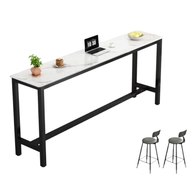 伟樽岩板长条桌100*40*105cm+椅子*2套