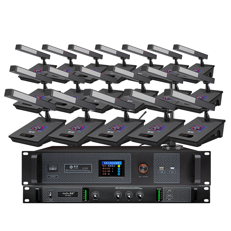 惠度(HuiDu)BS-8900无线手拉手会议麦克风桌面讨论型电容麦锂电会议室方管话筒一拖六