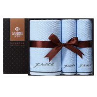 洁丽雅毛巾套装A类新疆长绒棉毛巾浴巾三件套7254/7253(颜色随机)