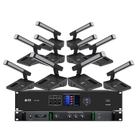 惠度(HuiDu)WH-690专业无线手拉手会议麦克风讨论型视频跟踪大型会议室扩音系统方管话筒一拖八