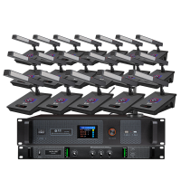 惠度(HuiDu)BS-8900无线手拉手会议麦克风桌面讨论型电容麦锂电会议室方管麦一拖二十