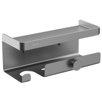 九牧(JOMOO)免打孔卫生间置物架浴室壁挂式多功能吹风机架厕所铝合金收纳架9304013/9303813