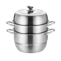 蒸锅汤锅一体家用304不锈钢多层蒸馍钢筋锅煮锅蒸鱼锅闷罐锅1310