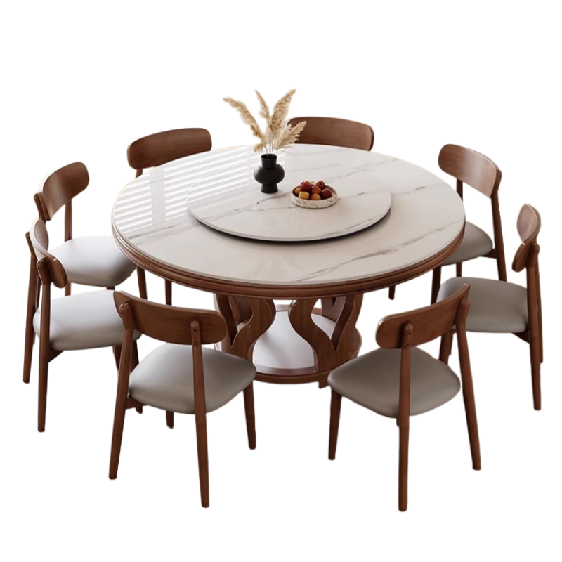 伟樽岩板圆桌150*150*75cm+椅子*8套