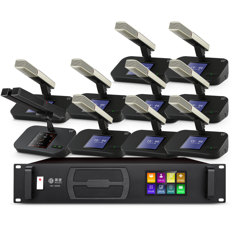 惠度(HuiDu)HD-8899专业有线手拉手会议麦克风视频跟踪系统数字政企会议方管话筒一拖四