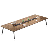 盛铁达 四脚胡桃色会议桌2400*1200*750mm STD-XTHY11 张