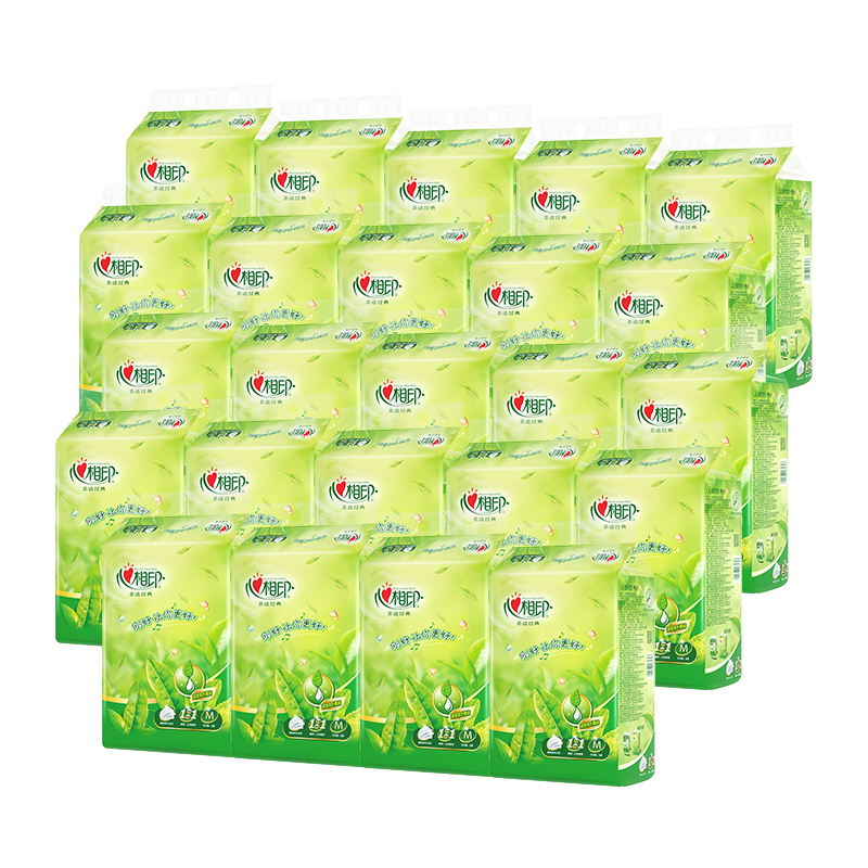 心相印抽纸茶语经典系列三层塑装纸面152抽3包*24提DT3200