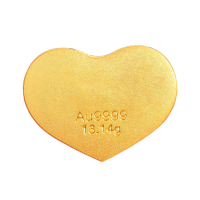 ALICE爱丽丝珠宝 黄金爱心金币999913.14g 一生一世纯金投资金条收藏chuzhi520七夕情人节礼物