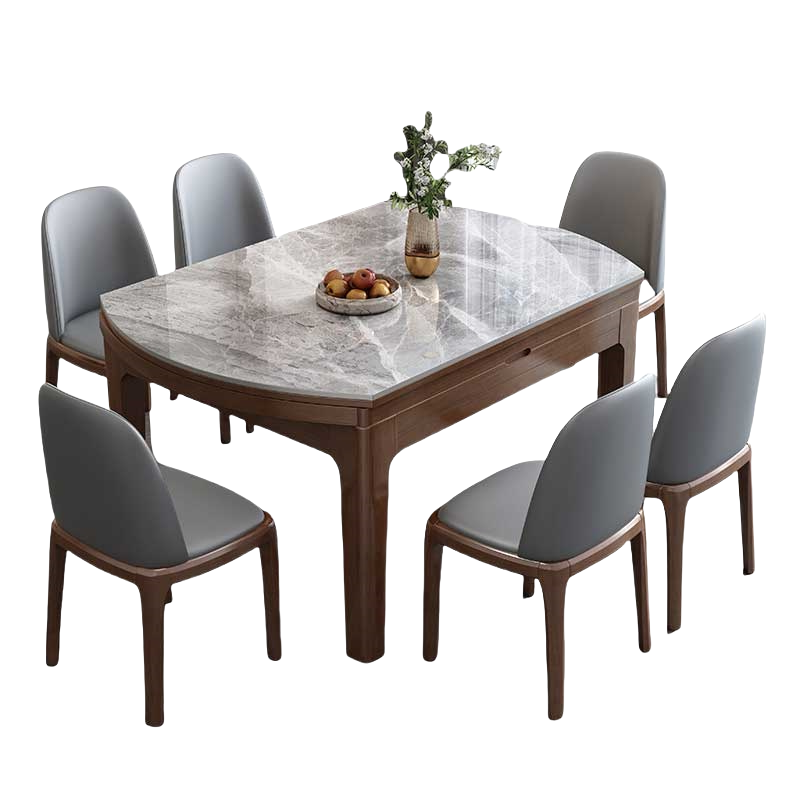 铭思达岩板餐桌1.2米一桌六椅套