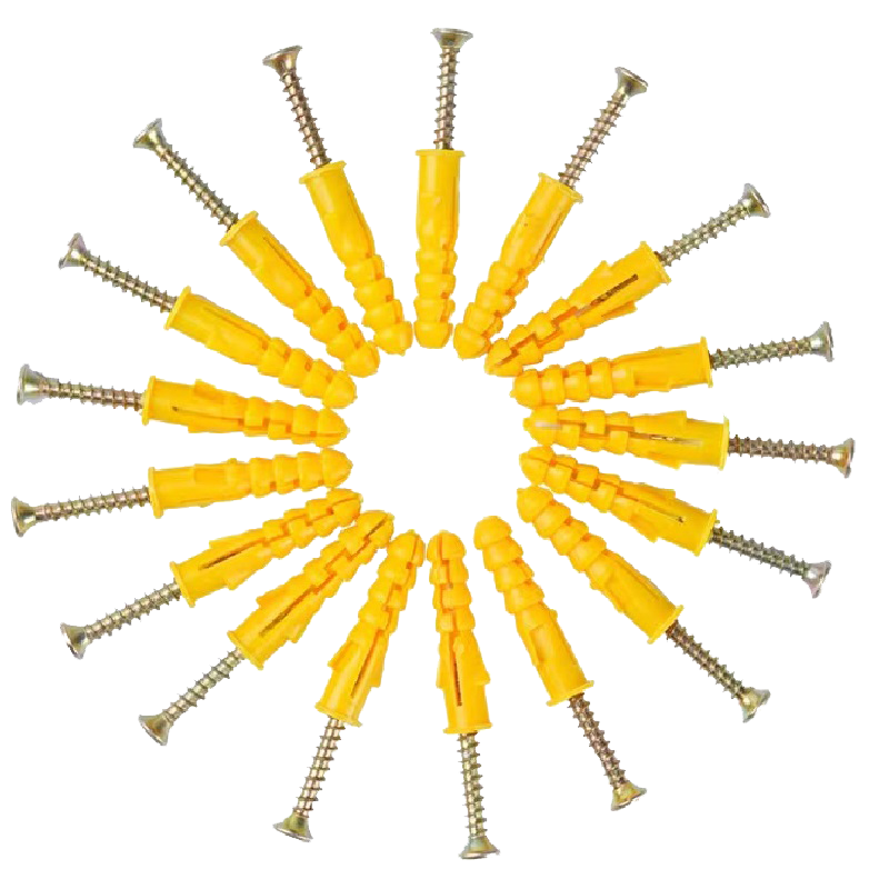 盛京联硕 小黄鱼膨胀螺栓 塑料膨胀管自攻钉套装 M6×40[40套] 包