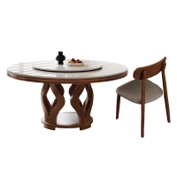 伟樽岩板圆桌130*130*75cm+椅子*6套