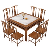 伟樽岩板餐桌118*118*77cm+椅子*8套