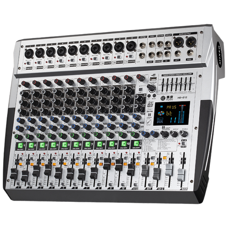 惠度(HuiDu)HD-E8专业舞台演出多功能调音台带编组混响效果7段均衡器调音台