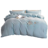 恒源祥TBK2065绣花牛奶绒四件套四件套200*230cm