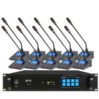 惠度(HuiDu)YX-X8S专业有线手拉手麦克风工程会议话筒数字系统视像跟踪桌面会议鹅颈话筒一拖四