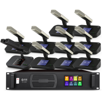 惠度(HuiDu)HD-8899S专业有线手拉手会议麦克风视频跟踪系统数字政企会议鹅颈话筒一拖六