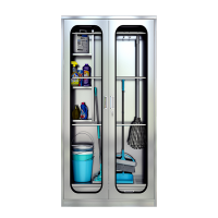 翼澜 不锈钢清洁柜 玻璃双门 台