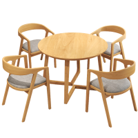 豫龙都休闲桌椅子实木套