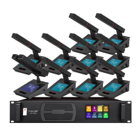 惠度(HuiDu)QH-9300S(1+20)专业有线手拉手麦克风工程8芯卡侬网线桌面讨论型会议方杆话筒